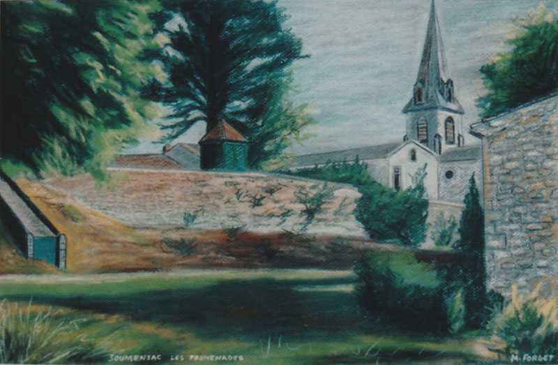 Soumensac les Promenades (pastel)